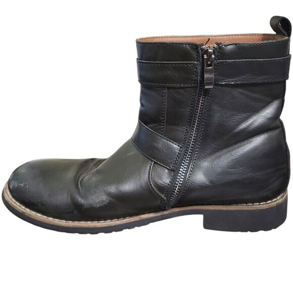 Polar Fox Wyatt Men's Boots Black Zipper Buckle Motorcycle MPX608005 , Size 8 - Picture 4 of 15